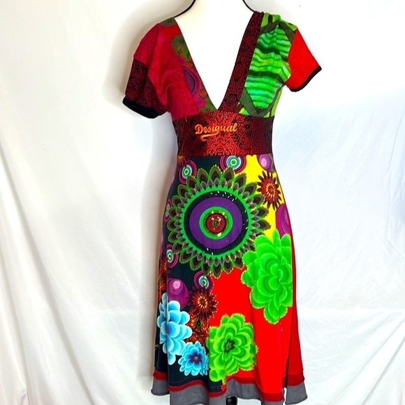 Y2k Desigual Pop Art Sequin Dress - Picture 2 of 8